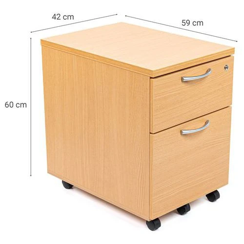 Caisson Mobile - Hêtre - Manutan 4 Caisson Mobile - Hêtre - Manutan – Image 2