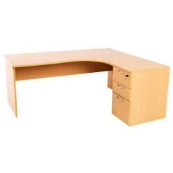 Bureau Compact Caisson - Piétement Panneau - Hêtre - Manutan -Bureau Produits Magasin AIG26253129