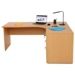 Bureau Compact Caisson - Piétement Panneau - Hêtre - Manutan -Bureau Produits Magasin AIG26253132