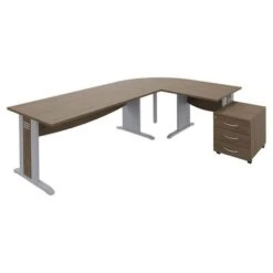 Pack Bureau Droit Quatuor Pied L Bois + Angle 90°+ Bureau Droit + Caisson Mobile -Bureau Produits Magasin AIG27630338