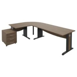 Pack Bureau Droit Quatuor Pied L Bois + Angle 90°+ Bureau Droit + Caisson Mobile -Bureau Produits Magasin AIG27630391