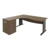 Pack Bureau Asymétrique Quatuor Pied L Retour à Gauche + Caisson Hauteur Bureau