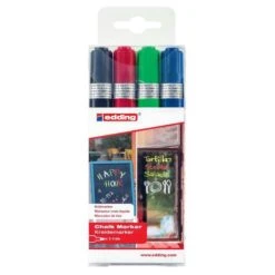 Marqueur Craie Edding E4095 - Pochette De 4 - Couleurs Standards
