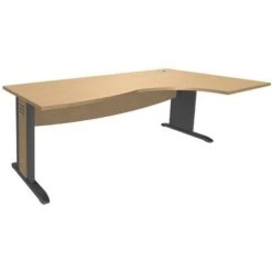 Bureau Asymétrique Avec Pieds En L 180 Cm - Quatuor - Manutan