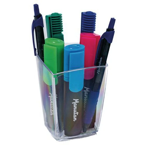 Pot à Crayons Cristal Transparent - Manutan 4 Pot à Crayons Cristal Transparent - Manutan – Image 2