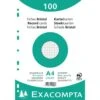 Exacompta Paquet 100 Fiches Sous Film Quadrillé Perforé 210x297mm -Bureau Produits Magasin AIG3598120