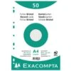 Exacompta Paquet 50 Fiches Sous Film Quadrillé 5x5 Perforé 210x297mm -Bureau Produits Magasin AIG3598131