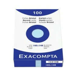 Exacompta Étui De 100 Fiches - Bristol Uni Non Perforé 105x148mm
