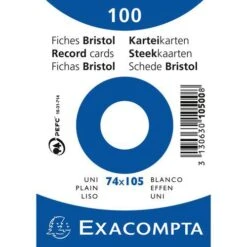 Exacompta Paquet 100 Fiches Sous Film Bristol Uni Non Perforé 74x105mm 5 Exacompta Paquet 100 Fiches Sous Film Bristol Uni Non Perforé 74x105mm -Bureau Produits Magasin AIG3599836