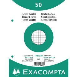 Exacompta Paquet 50 Fiches Sous Film Quadrillé Perforé 170x220mm -Bureau Produits Magasin AIG3599846