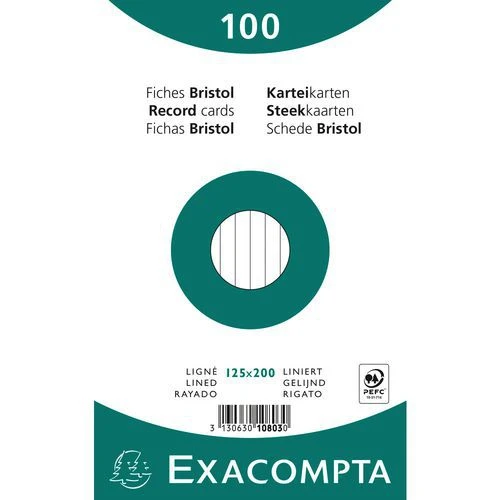 Exacompta Paquet 100 Fiches Sous Film - Ligné Non Perforé - 125x200mm 4 Exacompta Paquet 100 Fiches Sous Film - Ligné Non Perforé - 125x200mm – Image 2