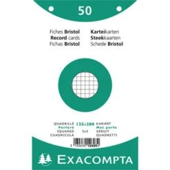 Exacompta Paquet 50 Fiches Sous Film Quadrillé 5x5 Perforé 125x200mm -Bureau Produits Magasin AIG3599850