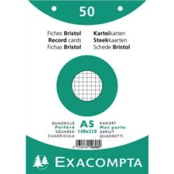 Exacompta Paquet 50 Fiches Sous Film Quadrillé 5x5 Perforé 148x210mm 5 Exacompta Paquet 50 Fiches Sous Film Quadrillé 5x5 Perforé 148x210mm -Bureau Produits Magasin AIG3599852