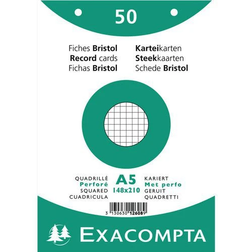 Exacompta Paquet 50 Fiches Sous Film Quadrillé 5x5 Perforé 148x210mm 4 Exacompta Paquet 50 Fiches Sous Film Quadrillé 5x5 Perforé 148x210mm – Image 2