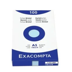 Exacompta Étui De 100 Fiches - Bristol Uni Non Perforé 148x210mm