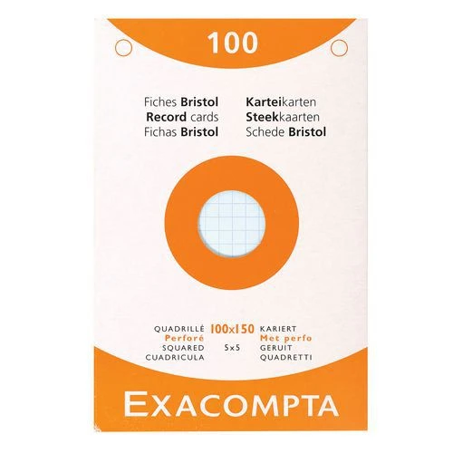 Exacompta Étui De 100 Fiches - Bristol Quadrillé 5x5 Perforé 100x150mm 4 Exacompta Étui De 100 Fiches - Bristol Quadrillé 5x5 Perforé 100x150mm – Image 2