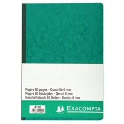 Exacompta Piqûre 29,7x21cm 5x5 Folioté 80 Pages -Bureau Produits Magasin AIG3600249