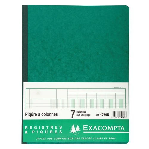 Exacompta Piqûre 32x25cm 7 Colonnes Sur 1 Page 33 Lignes 80 Pages 4 Exacompta Piqûre 32x25cm 7 Colonnes Sur 1 Page 33 Lignes 80 Pages – Image 2