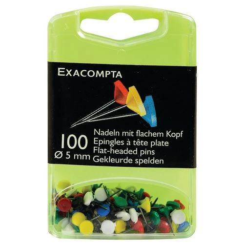 Exacompta Boîte De 100 épingles Tête Plate Unie Hauteur De Pointe 8mm 3 Exacompta Boîte De 100 épingles Tête Plate Unie Hauteur De Pointe 8mm