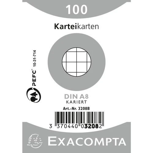 Exacompta Paquet 100 Fiches Sous Film Bristol Quadrillé 55x74mm 4 Exacompta Paquet 100 Fiches Sous Film Bristol Quadrillé 55x74mm – Image 2