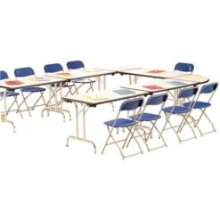 Table Modulaire Pliante - Piètement Chromé - Rectangulaire