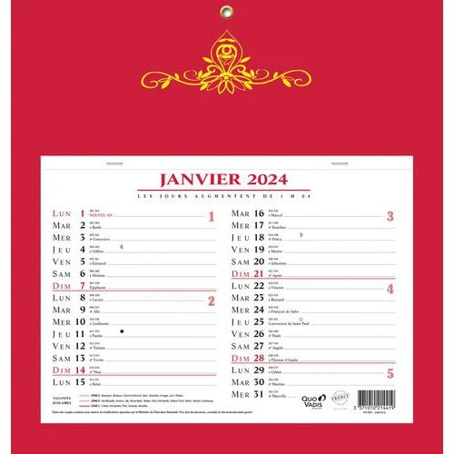 Calendrier Skytos Bloc Mensuel - Année 2024 - Quo Vadis 3 Calendrier Skytos Bloc Mensuel - Année 2024 - Quo Vadis