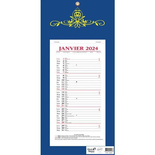 Calendrier Bloc Mensuel Skytos - 16 X 33,5cm - Année 2024 - Quo Vadis 4 Calendrier Bloc Mensuel Skytos - 16 X 33,5cm - Année 2024 - Quo Vadis – Image 2