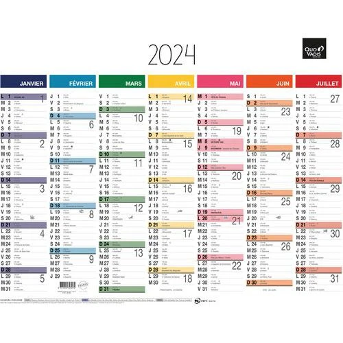 Calendrier Banque Arc En Ciel - 43 X 33,5cm - Année 2024 - Quo Vadis 3 Calendrier Banque Arc En Ciel - 43 X 33,5cm - Année 2024 - Quo Vadis