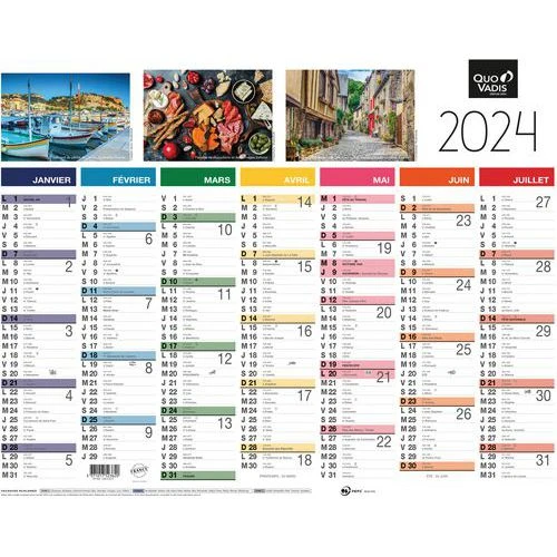 Calendrier Fantaisie Tradition - 27 X 21 Cm - Année 2024 - Quo Vadis 3 Calendrier Fantaisie Tradition - 27 X 21 Cm - Année 2024 - Quo Vadis