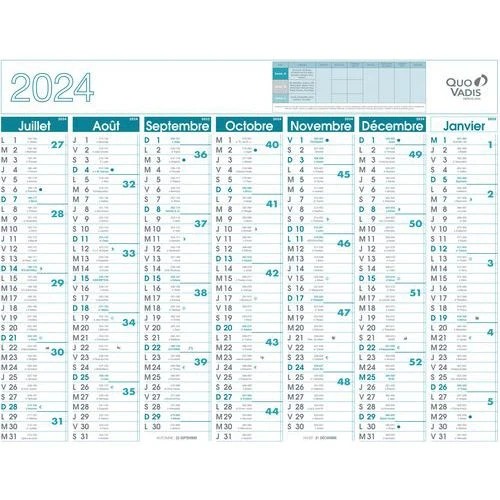 Calendrier Banque - 43 X 33,5 Cm - Année 2024 - Quo Vadis 4 Calendrier Banque - 43 X 33,5 Cm - Année 2024 - Quo Vadis – Image 2