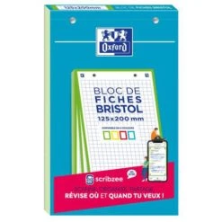 Bloc Bristol Oxford 125x200 30 Fiches Perforees Q5/5 - Oxford