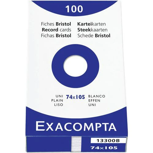 Étui De 100 Fiches - Bristol Uni Non Perforé - Blanc - Exacompta 4 Étui De 100 Fiches - Bristol Uni Non Perforé - Blanc - Exacompta – Image 2