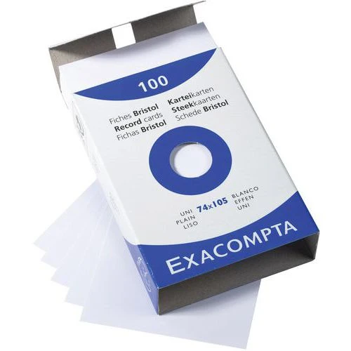 Étui De 100 Fiches - Bristol Uni Non Perforé - Blanc - Exacompta 6 Étui De 100 Fiches - Bristol Uni Non Perforé - Blanc - Exacompta – Image 4