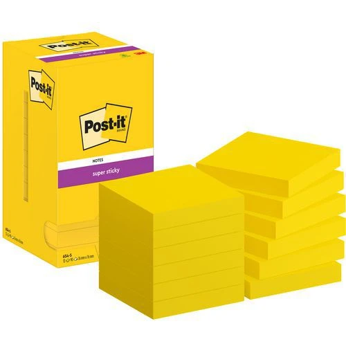 Notes Super Sticky Post-it® 76x76 Mm 12 Blocs Jaune Post-it® 3 Notes Super Sticky Post-it® 76x76 Mm 12 Blocs Jaune Post-it®
