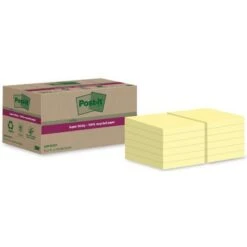 Post-it Notes Super Sticky Recyclées 47,6x47,6 Mm 12 Blocs Jaune