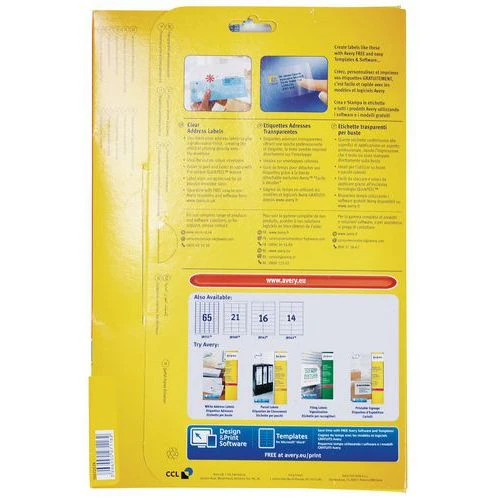 Étiquette Adresse Transparente Avery - Impression Jet D'encre 5 Étiquette Adresse Transparente Avery - Impression Jet D'encre – Image 3