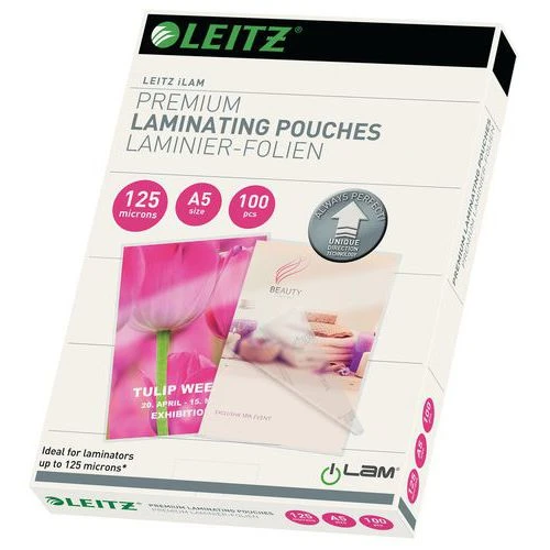 Pochettes De Plastification A5 UDT - 125 µm - Pack De 100 - Leitz 3 Pochettes De Plastification A5 UDT - 125 µm - Pack De 100 - Leitz