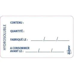 Etiquettes Hydrosolubles Traçabilité Alimentaire Pré-imprimé - Lot De 150 - Avery