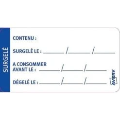 Etiquettes Surgélation Traçabilité Alimentaire Pré-imprimée - Lot De 200 - Avery 7 Etiquettes Surgélation Traçabilité Alimentaire Pré-imprimée - Lot De 200 - Avery -Bureau Produits Magasin AIG5392791