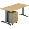 Pack Bureau Droit + Caisson Mobile 3 Tiroirs Dalia -Bureau Produits Magasin AIG6351644