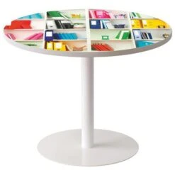 Guéridon Easy Office Ø 80 Cm Plateau Coloris Décor