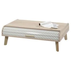 Table Basse Vintage Coloris Chêne/Blanc -Bureau Produits Magasin AIG6598498