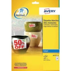 Avery Étiquette Polyester Ultra-résistante - Impression Jet D'encre