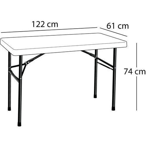 Lifetime Table Pliante Rectangle HDPE - Piétement Tubulaire 5 Lifetime Table Pliante Rectangle HDPE - Piétement Tubulaire – Image 3