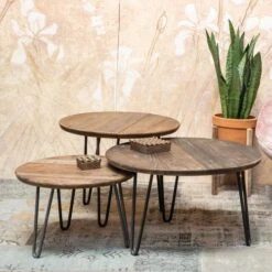 Lot 3 Tables Gigognes Colette Diam. 60/50/45 Cm -Bureau Produits Magasin AIG7226939