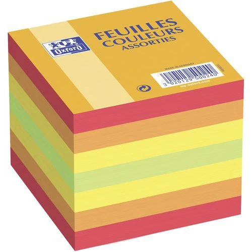 Bloc Cube 90x90 80g Assorti - Lot De 16 - Oxford 3 Bloc Cube 90x90 80g Assorti - Lot De 16 - Oxford