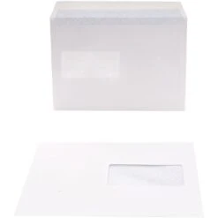 Enveloppes 162x229 90g Auto Adhésives Fenêtre 45