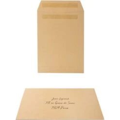 Pochette 162x229 90g Kraft Blond Autocollante