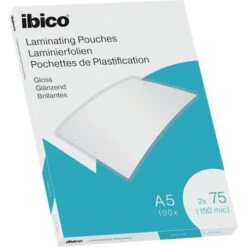 Esselte Pochettes Plastification Ibico Brillantes, A5, Boite De 100