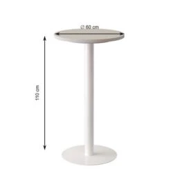 Table De Réunion Haute Easy Office Pied Métal Ø 60 Cm Plateau Blanc